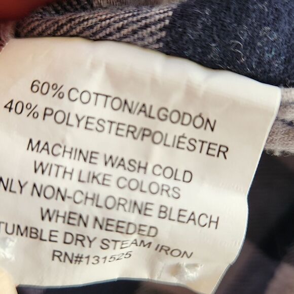 Beverly Hill Polo Club men's black gray plaid flannel XLT long sleeve sh… - Picture 6 of 6